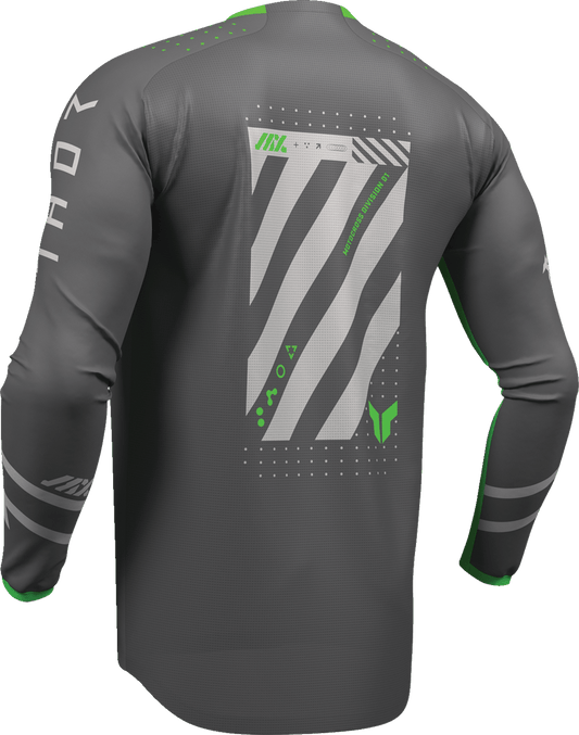 THOR Launchmode Futura Jersey - Charcoal and Green, Large - Part Number 2910-8420 - Kelly Motorsports