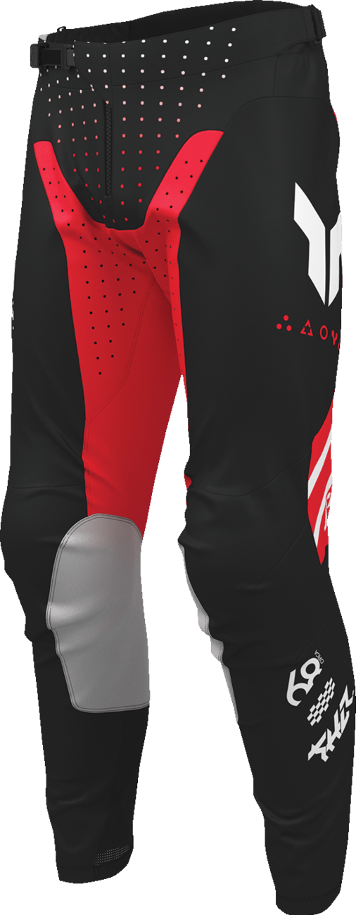 THOR Launchmode Futura Pants Black/Red US 36 – Durable Motorcycle Riding Gear with Enhanced Comfort and Ventilation - Kelly Motorsports