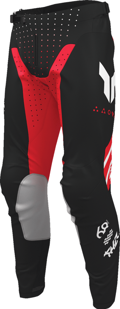 THOR Launchmode Futura Pants Black/Red US 36 – Durable Motorcycle Riding Gear with Enhanced Comfort and Ventilation - Kelly Motorsports