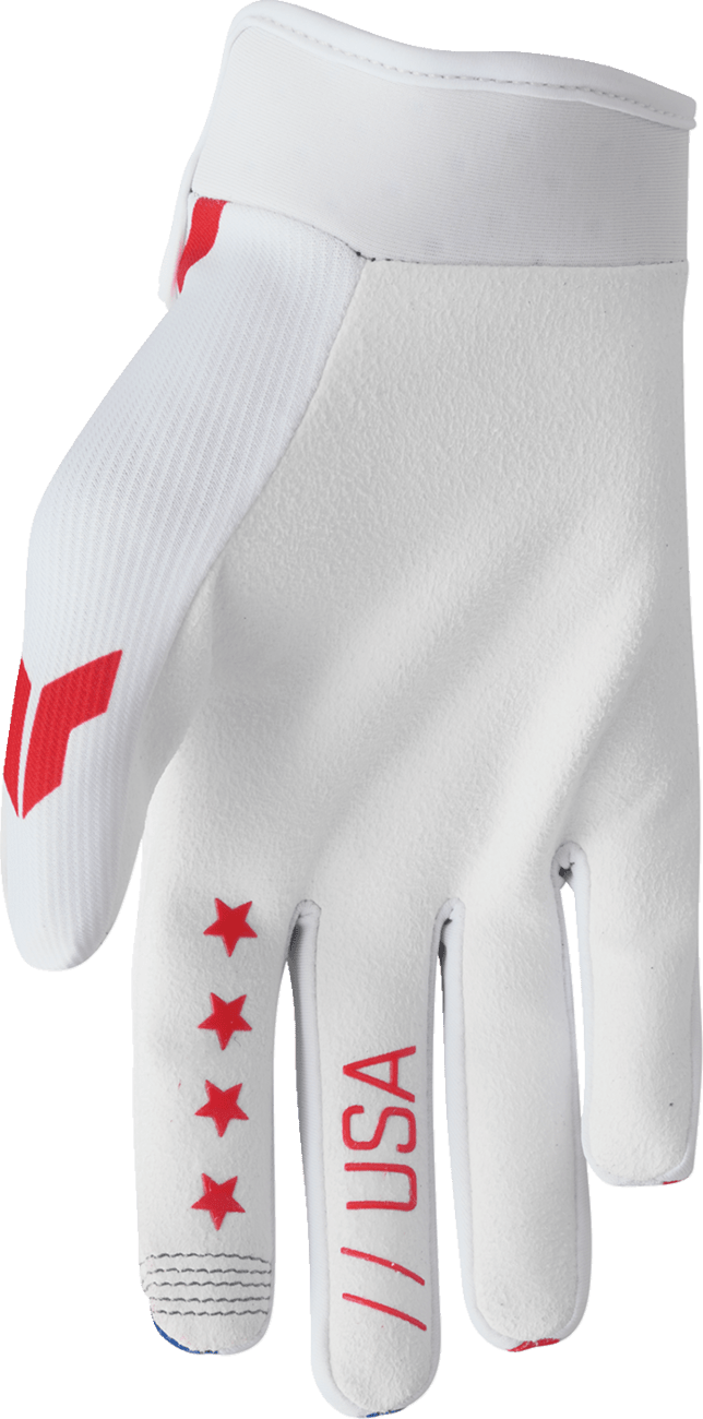 THOR Launchmode Gloves Patriot XS - Comfortable Soft Clarino® Palm and Advanced Features - Kelly Motorsports