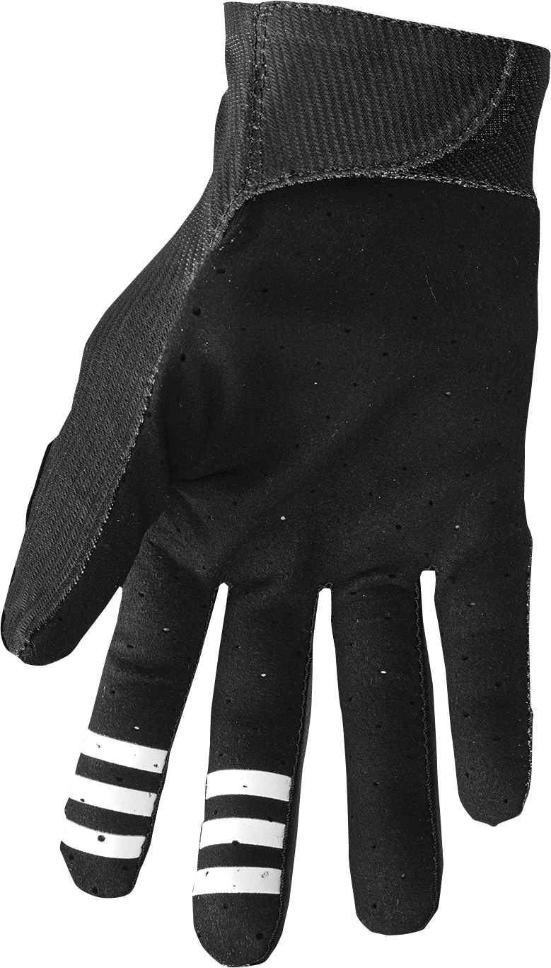 THOR Mainstay Gloves Roosted Black/White Small - Lightweight Motorcycle Riding Gloves - Kelly Motorsports