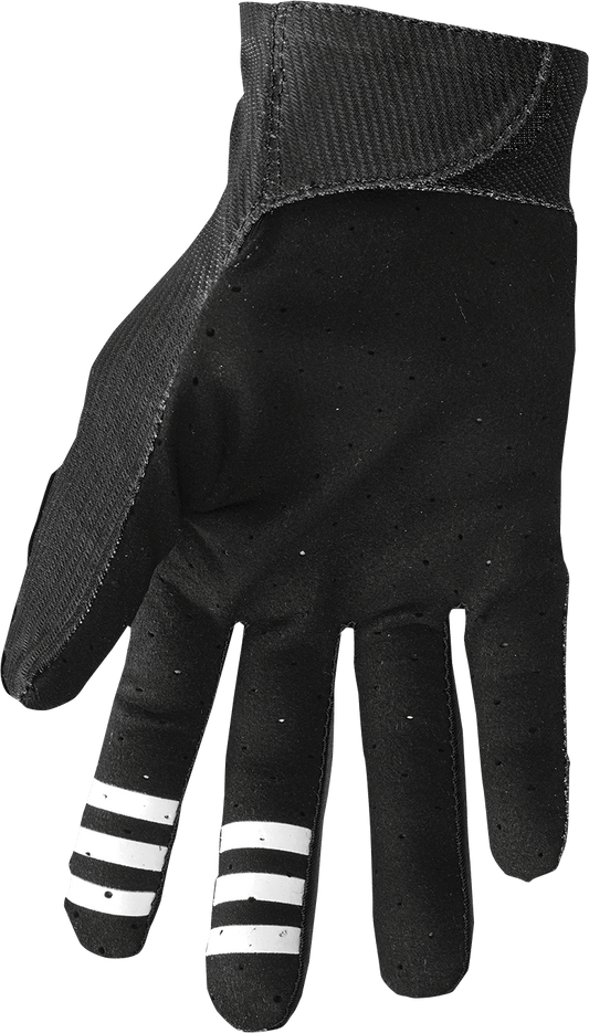 THOR Mainstay Gloves Roosted Black/White Small - Lightweight Motorcycle Riding Gloves - Kelly Motorsports