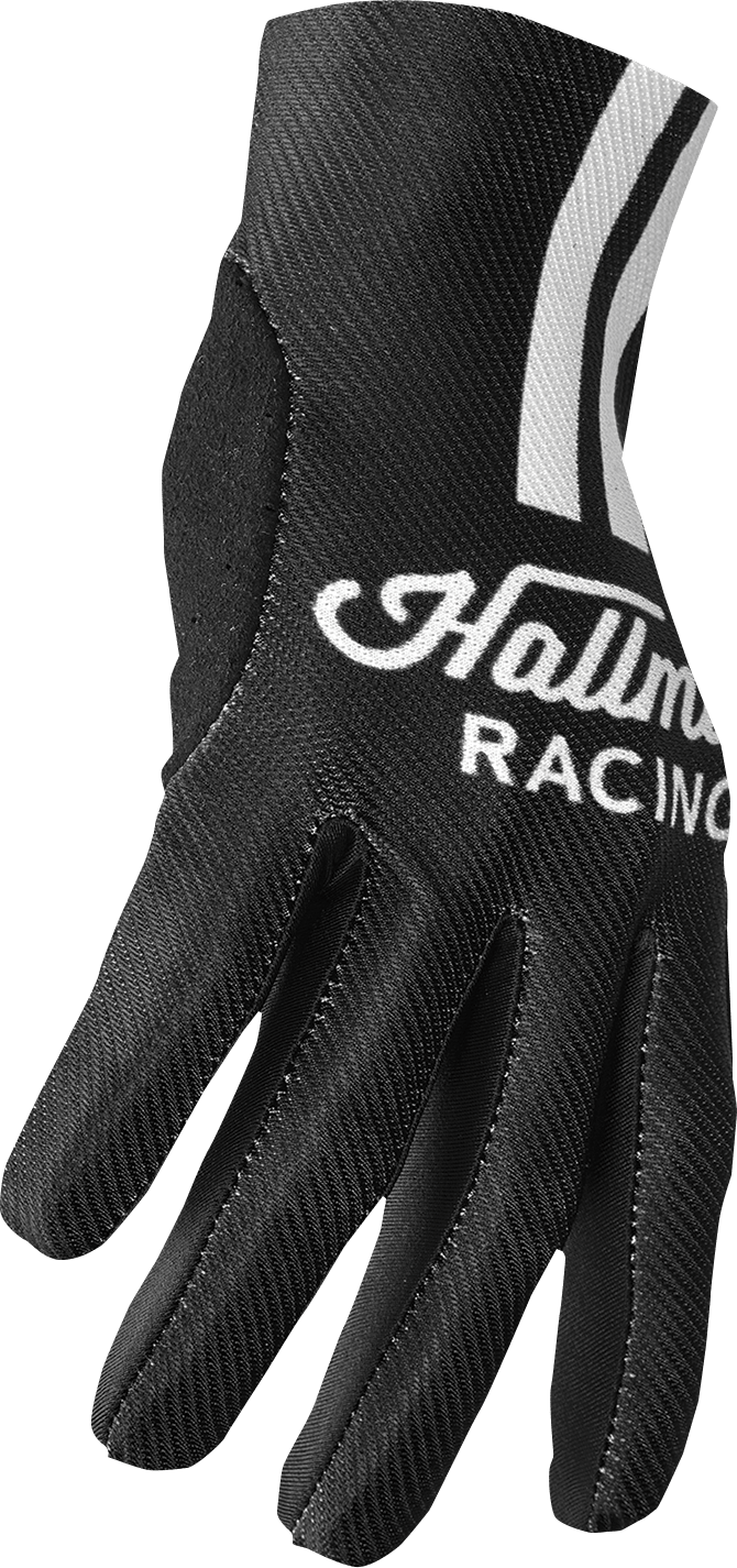 THOR Mainstay Gloves Roosted Black/White Small - Lightweight Motorcycle Riding Gloves - Kelly Motorsports