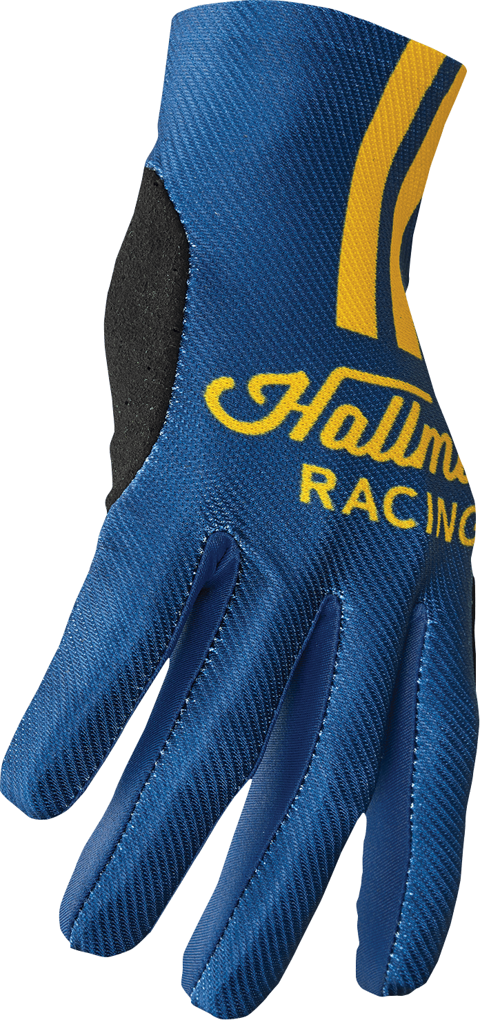 THOR Mainstay Gloves Roosted Navy/Lemon Medium – Lightweight Motorcycle Gloves with Perforated Clarino® Palm and Athlete-Inspired Fit - Kelly Motorsports
