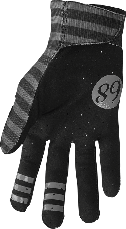 THOR Mainstay Gloves Slice Charcoal/Black Medium – Lightweight Motorcycle Riding Gloves with Perforated Palm and Durable Features - Kelly Motorsports