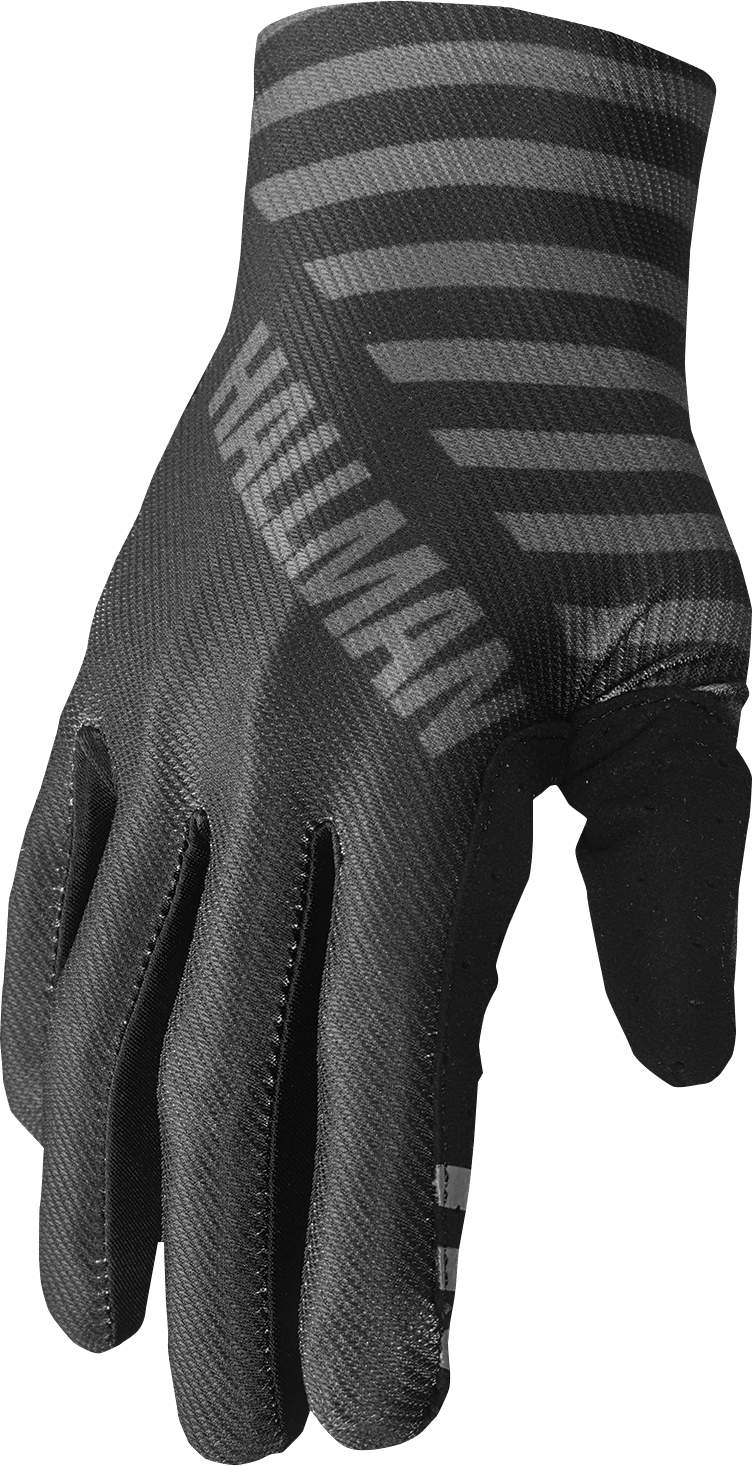 THOR Mainstay Gloves Slice Charcoal/Black Medium – Lightweight Motorcycle Riding Gloves with Perforated Palm and Durable Features - Kelly Motorsports