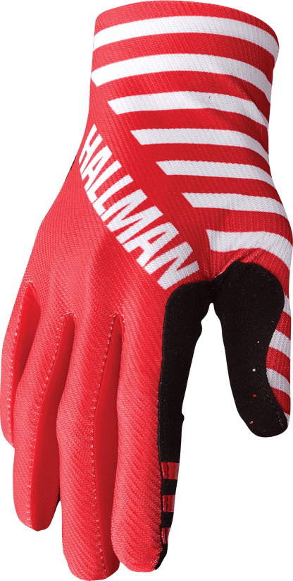 THOR Mainstay Gloves Slice White/Red XL – Lightweight Motorcycle Riding Gloves with Perforated Clarino® Palm and Enhanced Grip - Kelly Motorsports