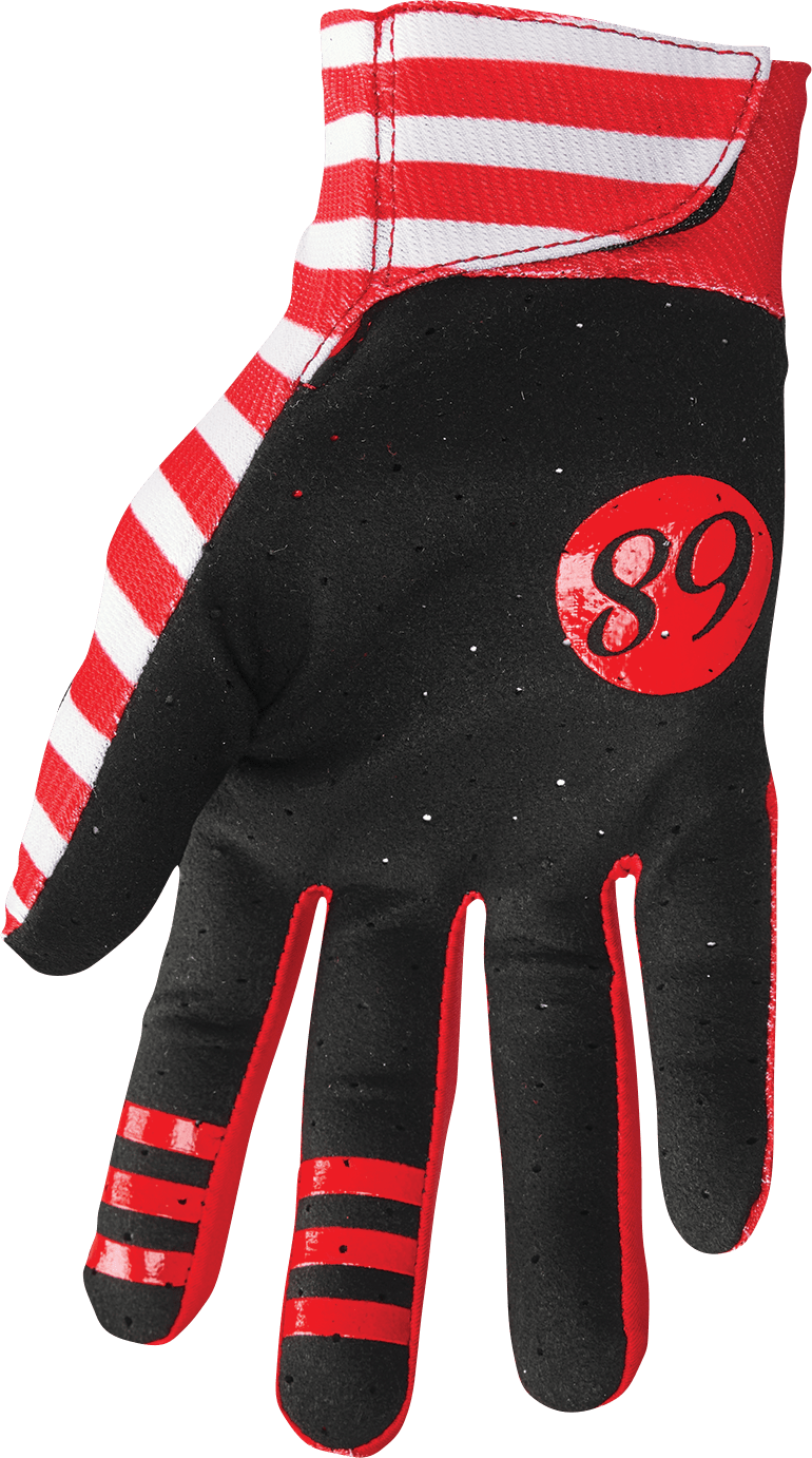 THOR Mainstay Slice Gloves – White/Red, Large – Lightweight Motorcycle Riding Gloves - Kelly Motorsports