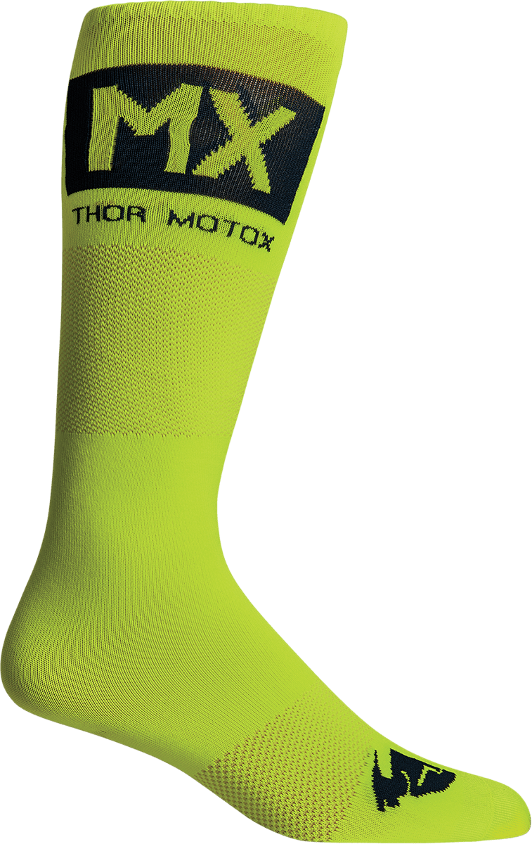 THOR MX Cool Socks 3431-0666 – Acid/Midnight Black, Size 10-13 - Kelly Motorsports