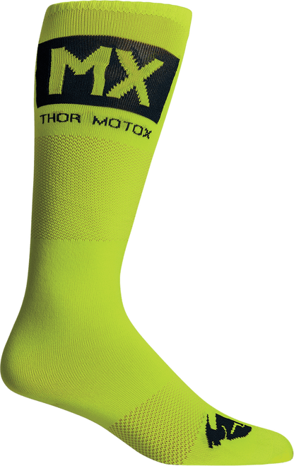 THOR MX Cool Socks 3431-0666 – Acid/Midnight Black, Size 10-13 - Kelly Motorsports