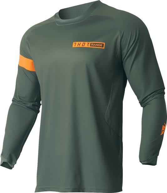 THOR Range Jersey - Army Green/Orange, Medium - Part Number 2910-7483 - Kelly Motorsports