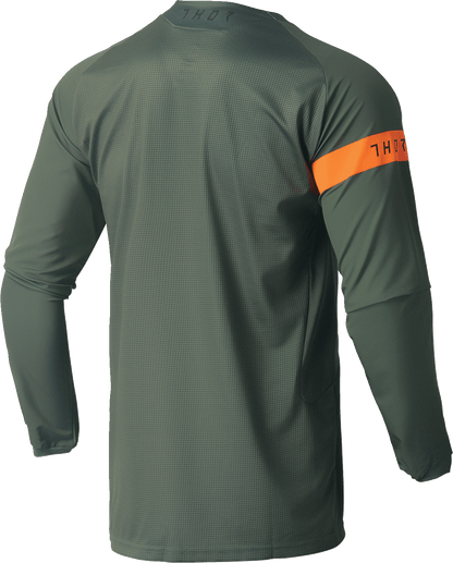 THOR Range Jersey XL by THOR - Army Green and Orange, Part Number 2910-7485 - Kelly Motorsports