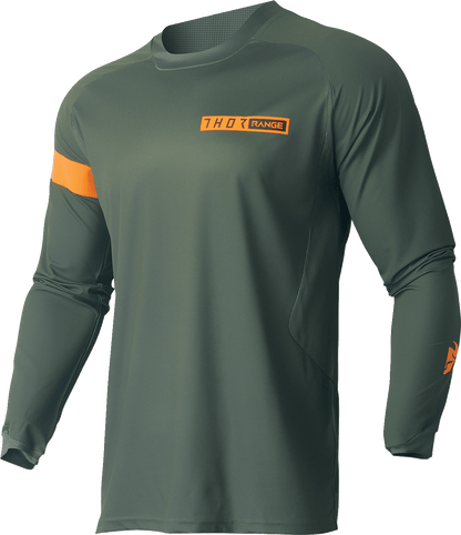 THOR Range Jersey XL by THOR - Army Green and Orange, Part Number 2910-7485 - Kelly Motorsports