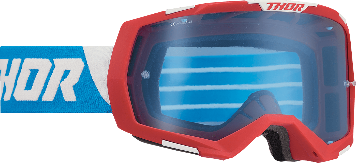 THOR Regiment Goggle with Blue Lens - Red/White/Blue - Part No. 2601-2967 - Kelly Motorsports