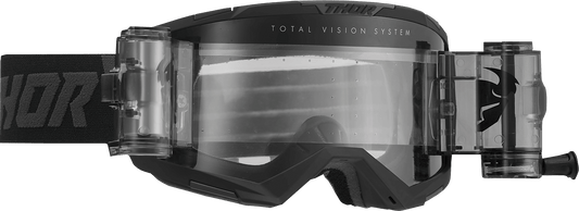 THOR Regiment Storm Goggle with Roll-Off System - Black Frame and Clear Lens (Part 2601-2970) - Kelly Motorsports