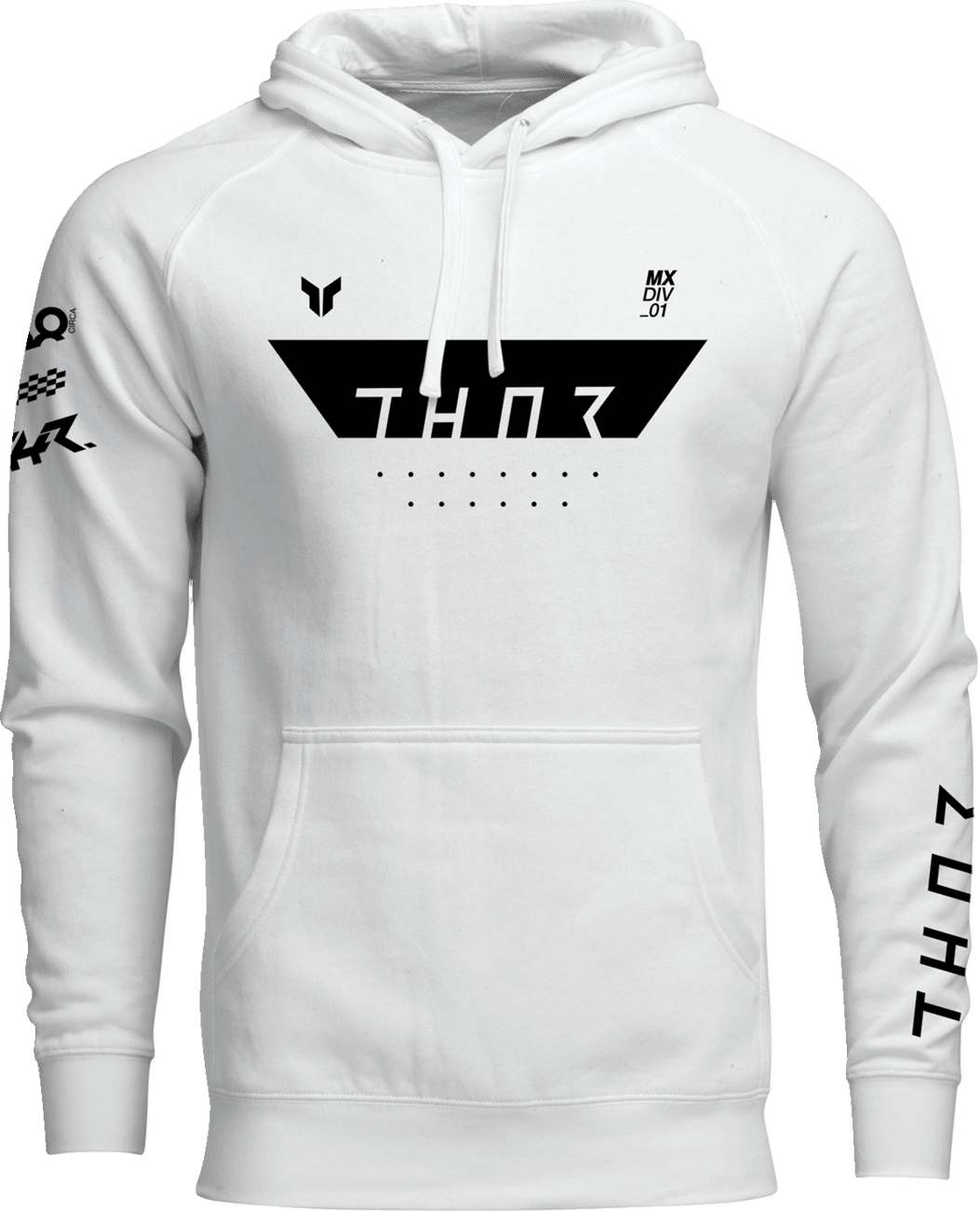 THOR Rogue Pullover Hoodie 2XL - White with Screen Printed Graphics - Part Number 3050-7038 - Kelly Motorsports