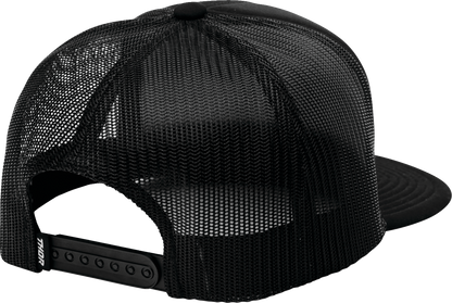 THOR Shadow Hat - Black, Five Panel Trucker Cap with Stamped Icon Design - Kelly Motorsports