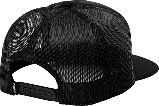 THOR Shadow Hat - Black, Five Panel Trucker Cap with Stamped Icon Design - Kelly Motorsports