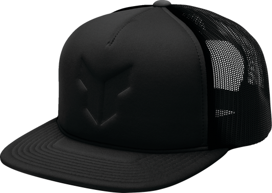 THOR Shadow Hat - Black, Five Panel Trucker Cap with Stamped Icon Design - Kelly Motorsports