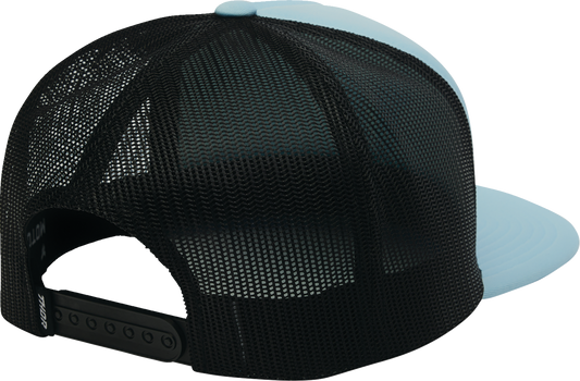 THOR Shadow Hat - Light Blue Five Panel Trucker Hat with Stamped Icon, Part Number 2501 - 4297 - Kelly Motorsports
