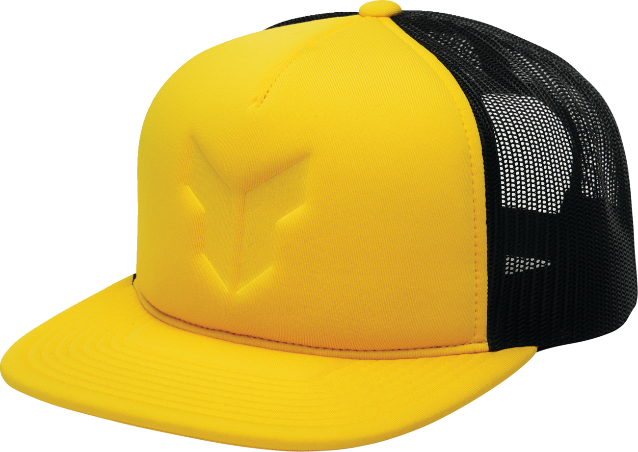 THOR Shadow Hat - Yellow 2501 - 4298 Five Panel Trucker Cap with Stamped Icon - Kelly Motorsports