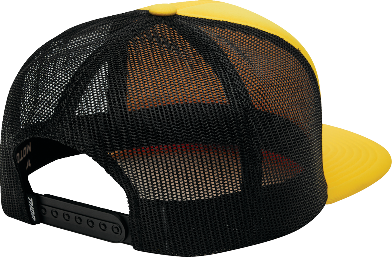 THOR Shadow Hat - Yellow 2501 - 4298 Five Panel Trucker Cap with Stamped Icon - Kelly Motorsports