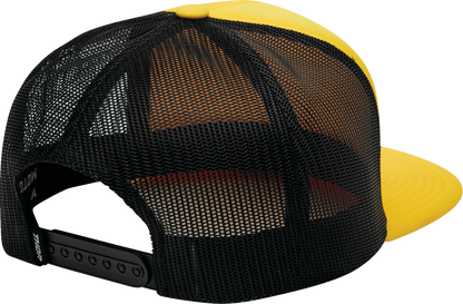 THOR Shadow Hat - Yellow 2501 - 4298 Five Panel Trucker Cap with Stamped Icon - Kelly Motorsports