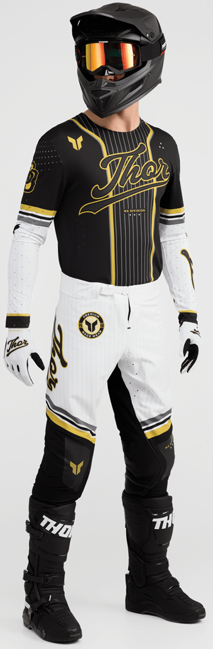 THOR Sportmode Baller Pants - Black/Gold US 36 | Durable Race-Optimized Motorcycle Pants - Kelly Motorsports