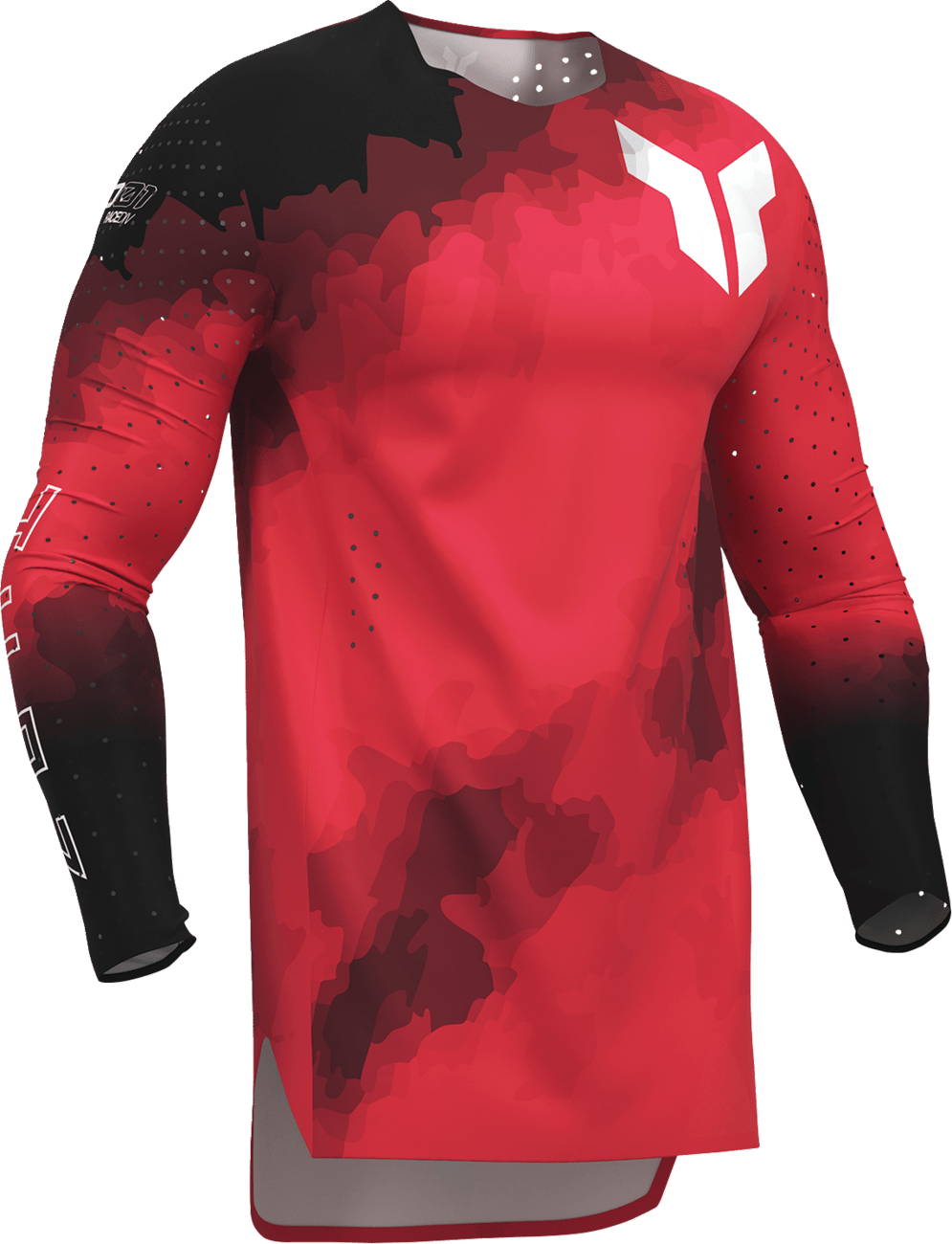 THOR Sportmode Carbon Jersey – Black/Red, Size Small - Part Number 2910-8727 - Kelly Motorsports