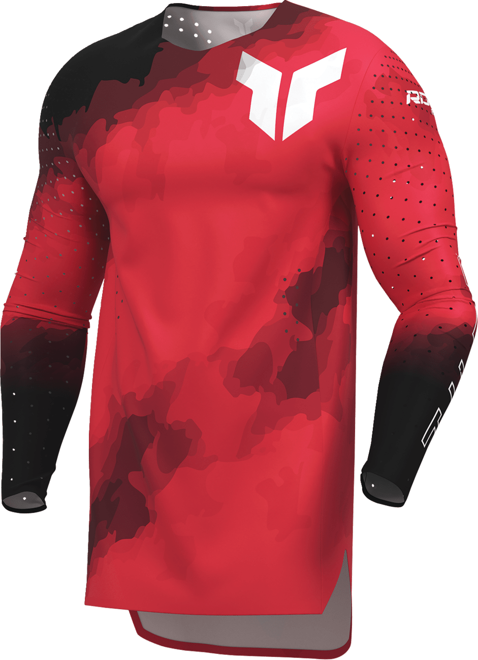 THOR Sportmode Carbon Jersey Medium by THOR - Black and Red, Part No. 2910-8728 - Kelly Motorsports