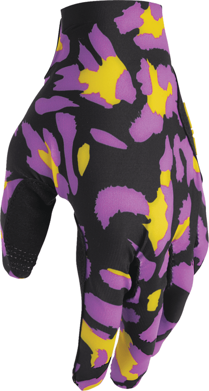 THOR Sportmode Cheetah Gloves - Small, Yellow/Purple, Part Number 3330-8574 - Kelly Motorsports