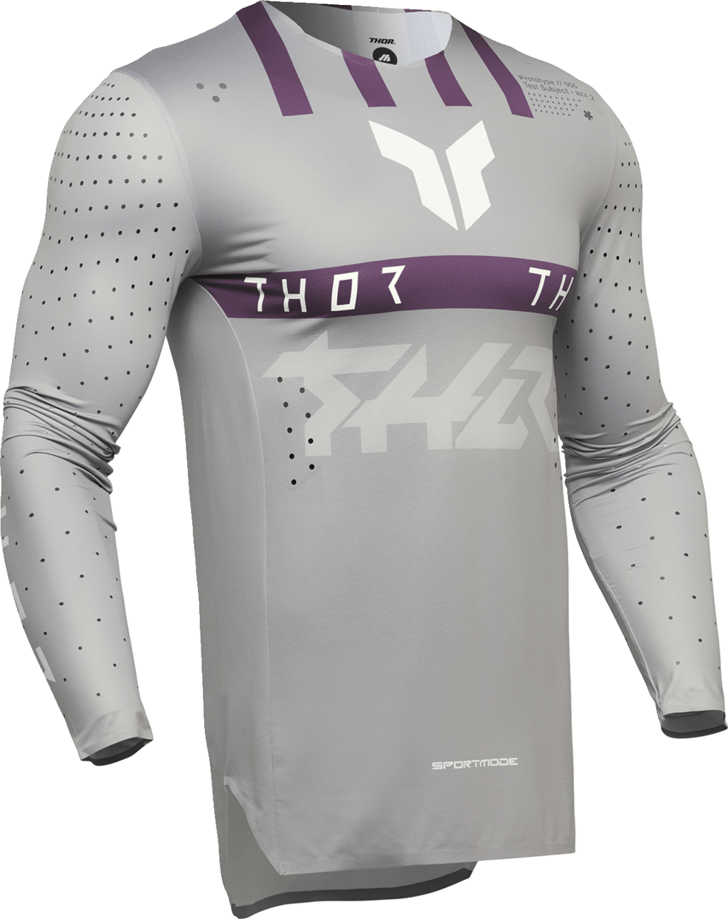 THOR Sportmode Flite Jersey 2XL - Gray/Purple, Lightweight and Breathable Athletic Fit - Kelly Motorsports