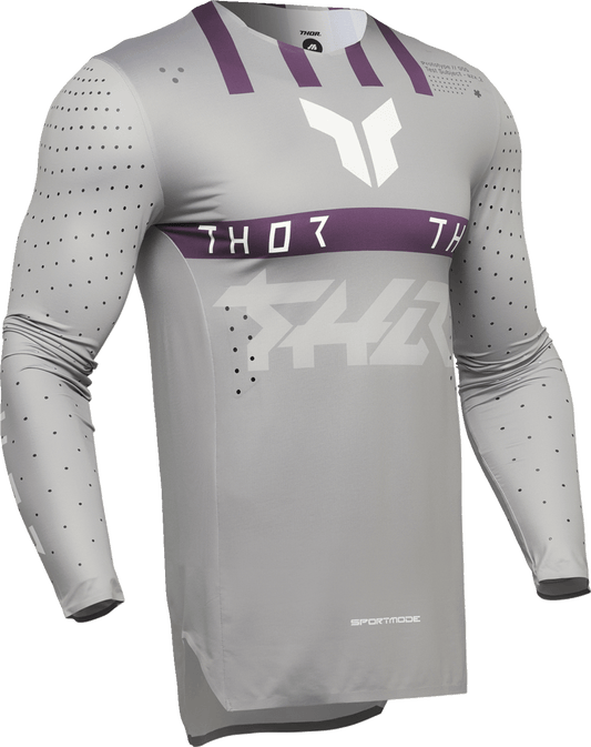 THOR Sportmode Flite Jersey 2XL - Gray/Purple, Lightweight and Breathable Athletic Fit - Kelly Motorsports