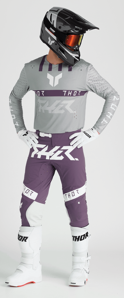 THOR Sportmode Flite Jersey 2XL - Gray/Purple, Lightweight and Breathable Athletic Fit - Kelly Motorsports