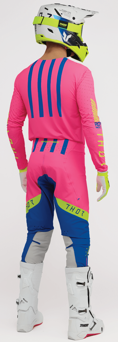 THOR Sportmode Flite Neon [LE] Pants - Neon Pink/Blue - US 34 with Durable Nylon and TPU Knee Protection - Kelly Motorsports
