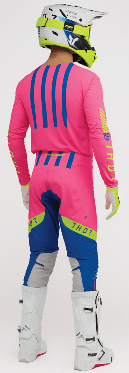 THOR Sportmode Flite Neon [LE] Pants - Neon Pink/Blue - US 34 with Durable Nylon and TPU Knee Protection - Kelly Motorsports