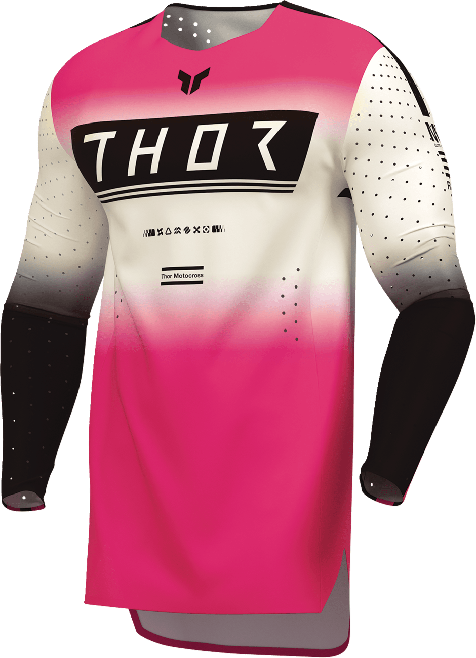 THOR Sportmode Geo Jersey - Vintage White & Pink - Large (Part No. 2910-8759) - Kelly Motorsports