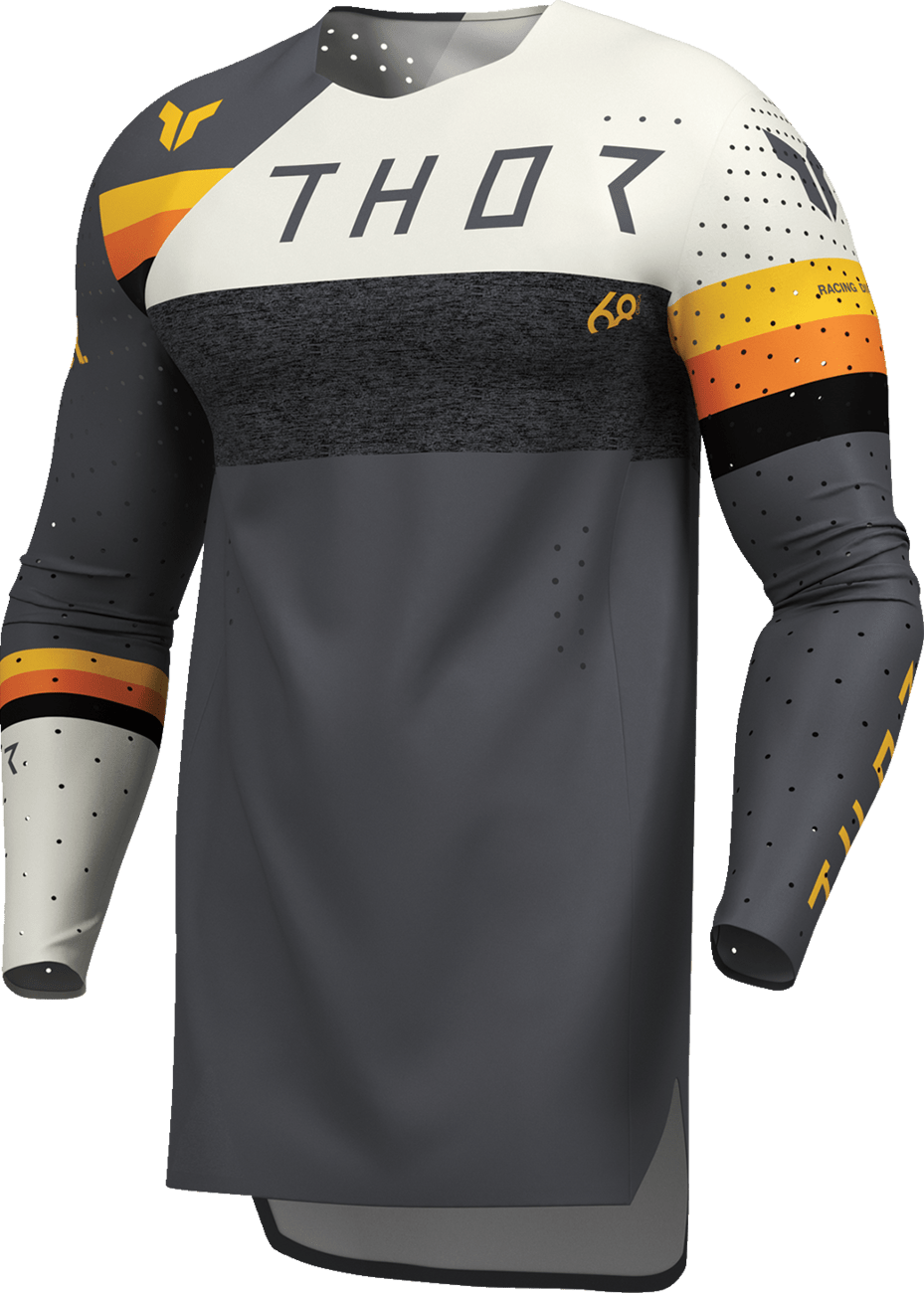 THOR Sportmode League Jersey Small 2910-8352 - Charcoal and White Performance Cycling Jersey - Kelly Motorsports