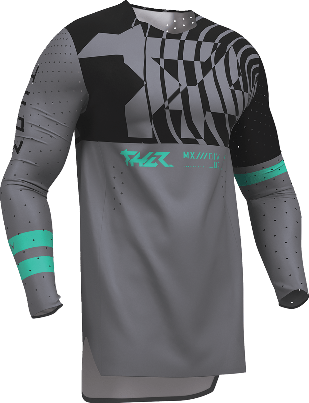 THOR Sportmode Mind Control Jersey - Charcoal/Black, Medium | Lightweight and Breathable Athletic Jersey - Kelly Motorsports