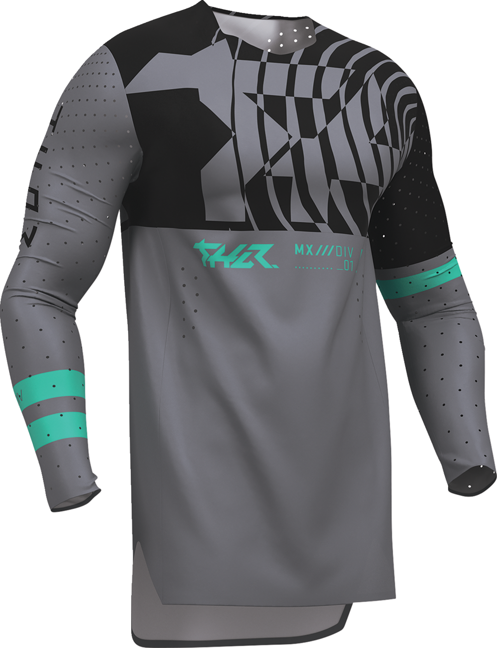 THOR Sportmode Mind Control Jersey XL 2910 - 8765 - Charcoal and Black Performance Riding Jersey - Kelly Motorsports