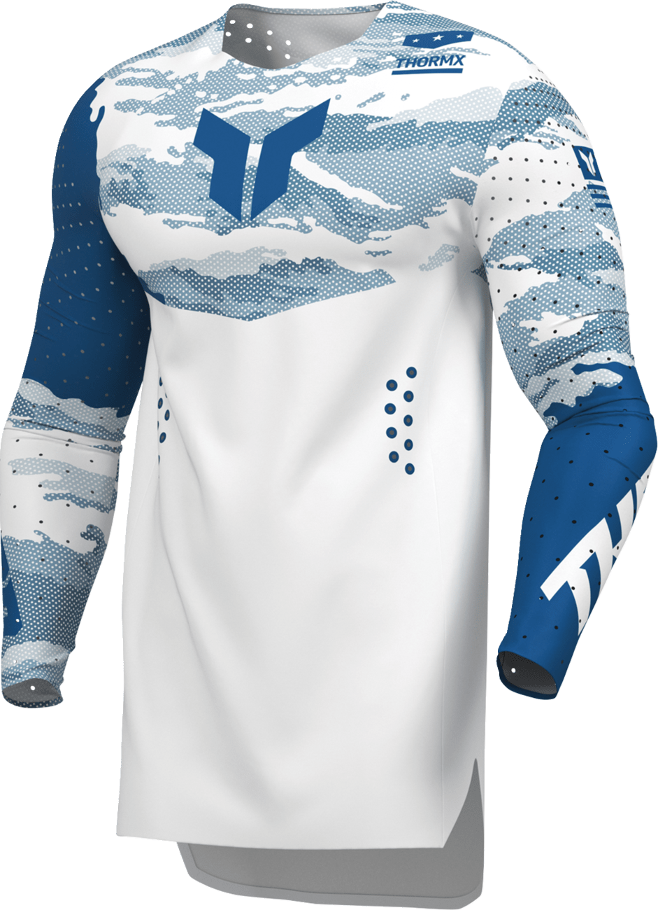 THOR Sportmode Recon LE Jersey - White/Blue, Size XL - Part Number 2910-9080 - Kelly Motorsports
