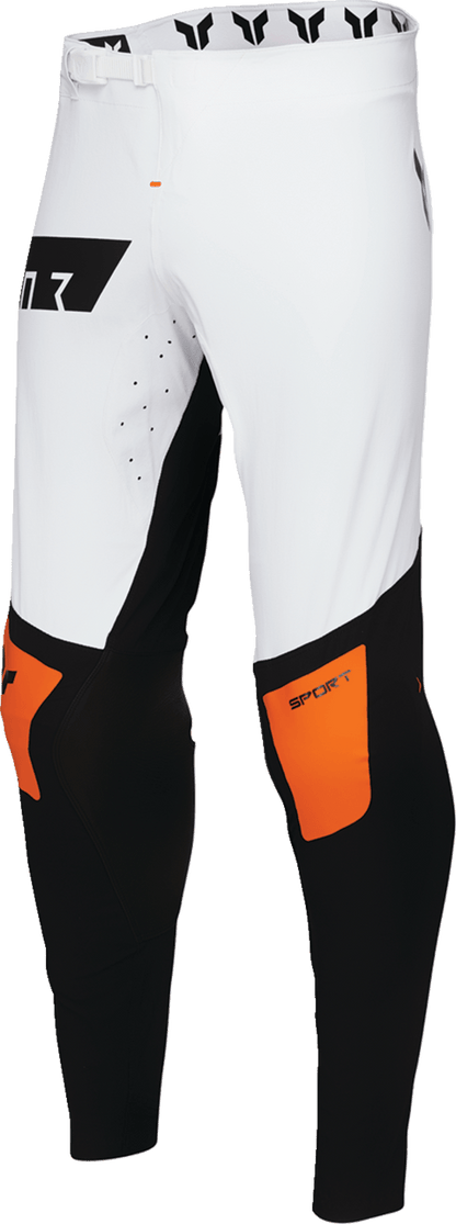 THOR Sportmode Rogue Pants White/Orange US 38 - Durable 4-Way Stretch Nylon with TPU Knee Protection - Kelly Motorsports