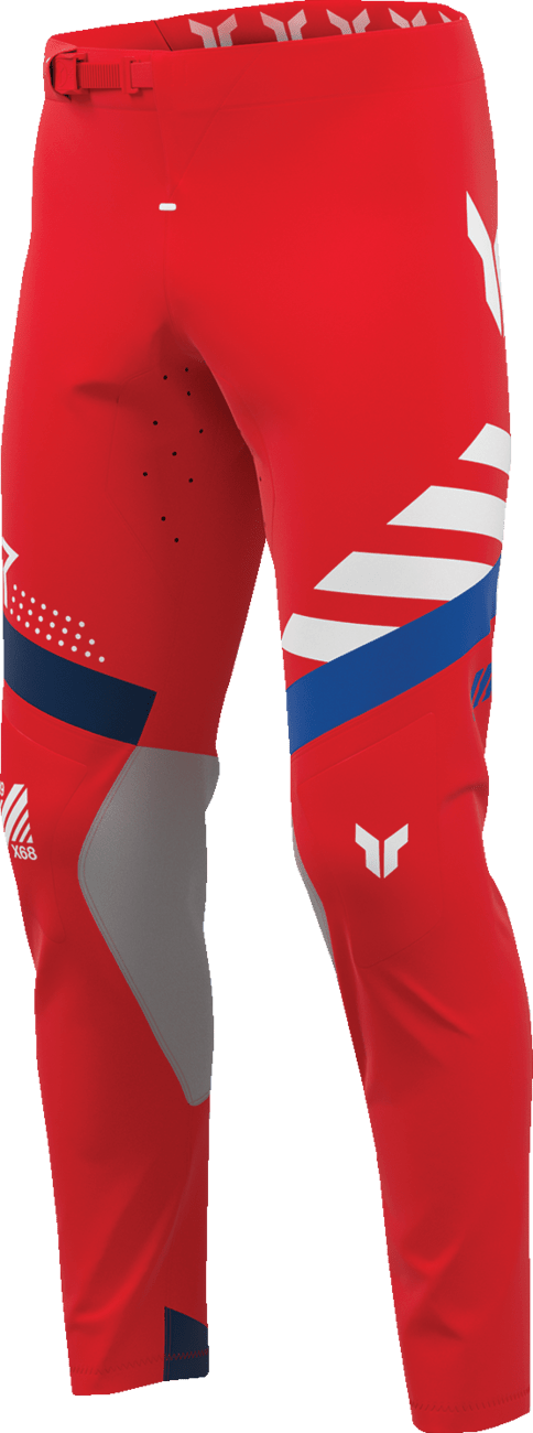 THOR Sportmode Synth Pants - Red, US 33 – Durable 4-Way Stretch MX Riding Pants with Knee Protection - Kelly Motorsports