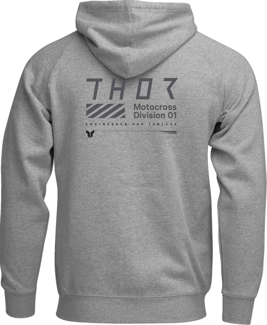 THOR Stamp Pullover Hoodie - Heather Gray Large 3050-7224 - Kelly Motorsports