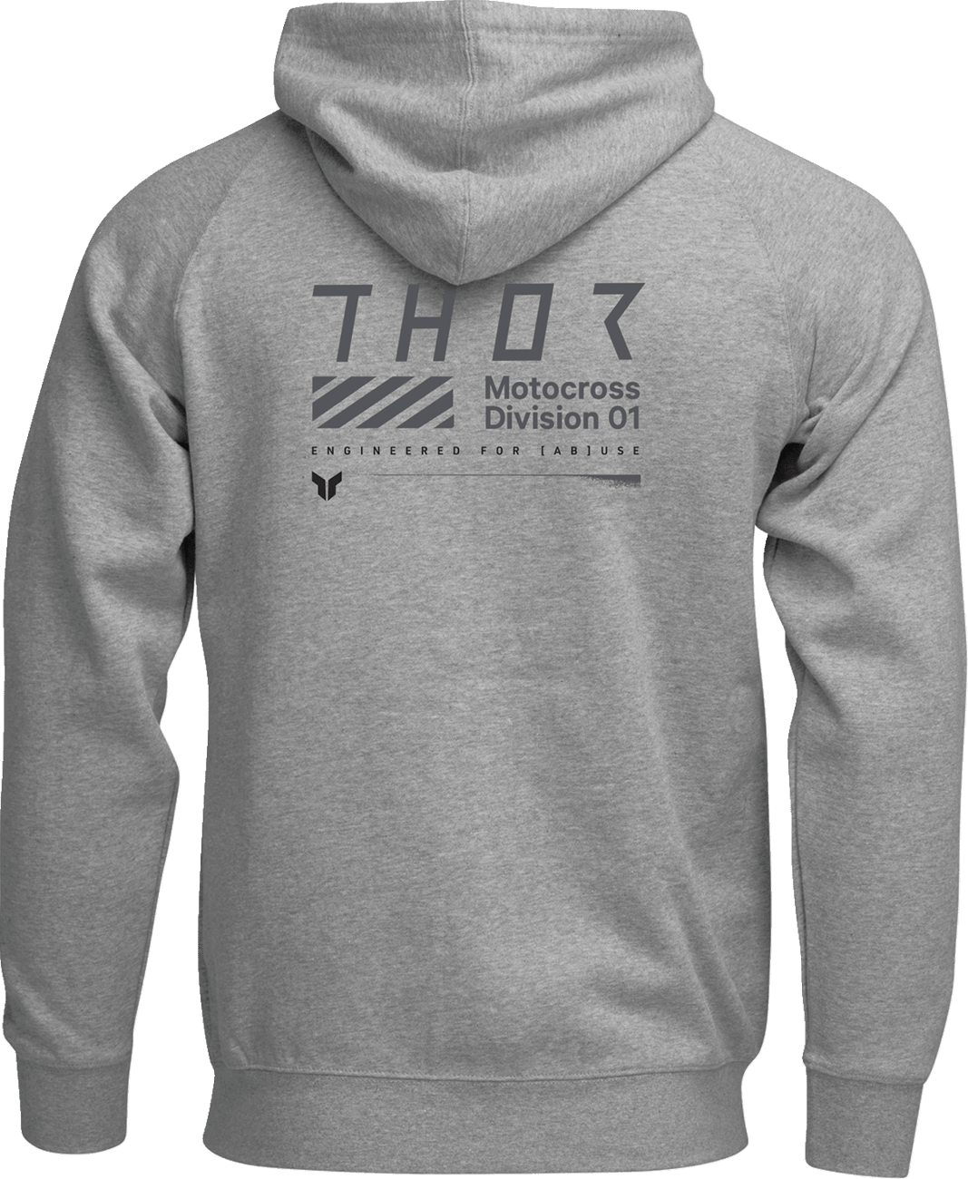 THOR Stamp Pullover Hoodie - Heather Gray XL with Screen Printed Graphics (Part Number 3050-7225) - Kelly Motorsports