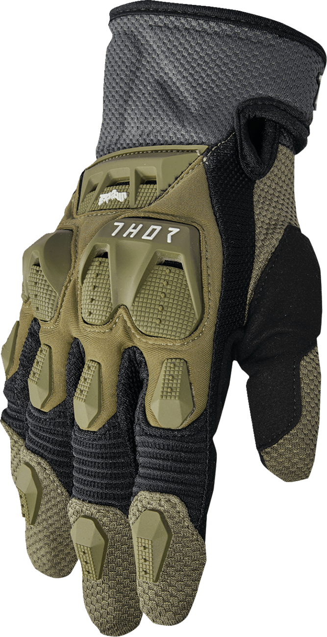 THOR Terrain Gloves - Army/Charcoal, Large - Part 3330-8252 - Kelly Motorsports