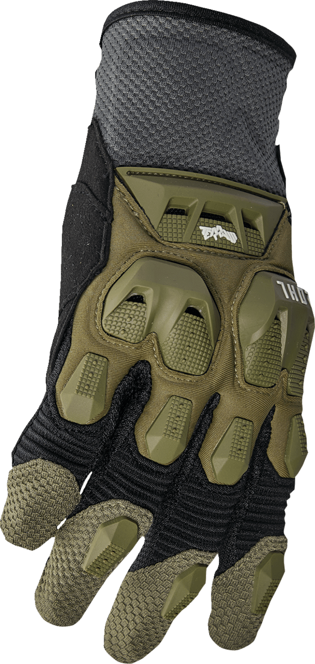 THOR Terrain Gloves Army/Charcoal Medium (Part Number 3330-8251) - Kelly Motorsports