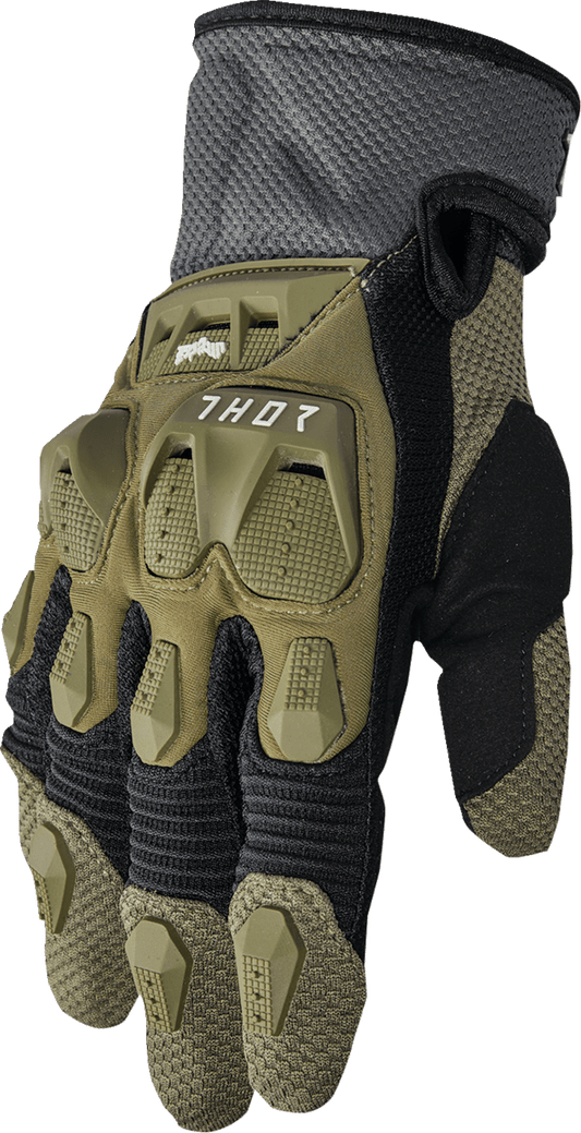 THOR Terrain Gloves Army/Charcoal Medium (Part Number 3330-8251) - Kelly Motorsports