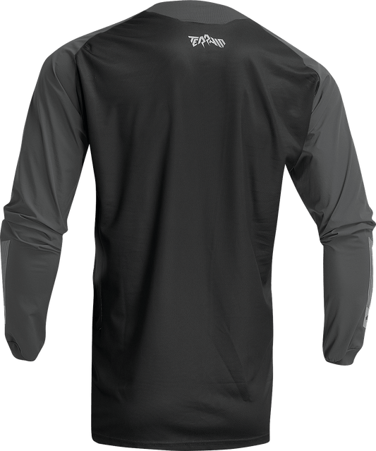 THOR Terrain Jersey Black/Charcoal Medium (Part Number 2910-7161) - Kelly Motorsports