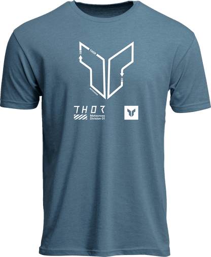THOR Trax T-Shirt Heather Slate Blue 2XL - Durable Cotton-Polyester Blend - Kelly Motorsports